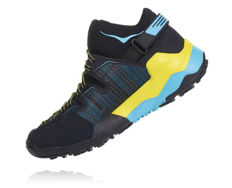 Tenis Hoka One One Trail Hombre Negros/Azules - Arkali - VIMK64190